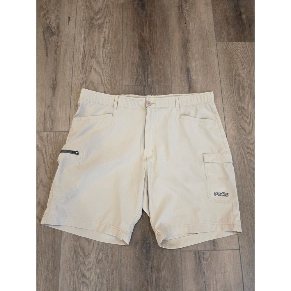 World Wide Sportsman Size 42‎ Khaki Performance Outdoor Fishing Shorts Pockets